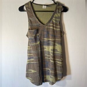 Olive Camo V-Neck Tank Top
